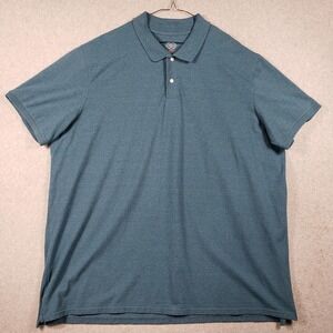 St. John's Bay Mens 4XLT Polo Blue Comfort Flex Easy Care Stretch Knit Shirt
